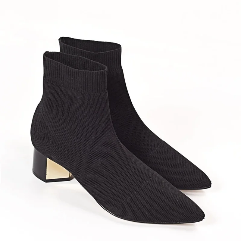 and autumn tide 2021 new thin Spring knitted elastic socks boots thick heel middle heel pointed women's short boots single boot
and autumn tide 2021 new thin Spring knitted elastic socks boots thick heel middle heel pointed women's short boots single boot