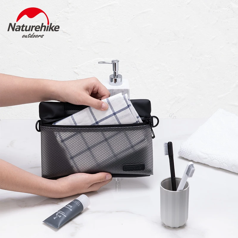 

Naturehike 600D Waterproof Wet And Dry Seperation Wash Bag for Travelling Tooth Brush Toothpaste Storage with Shoulder Strap