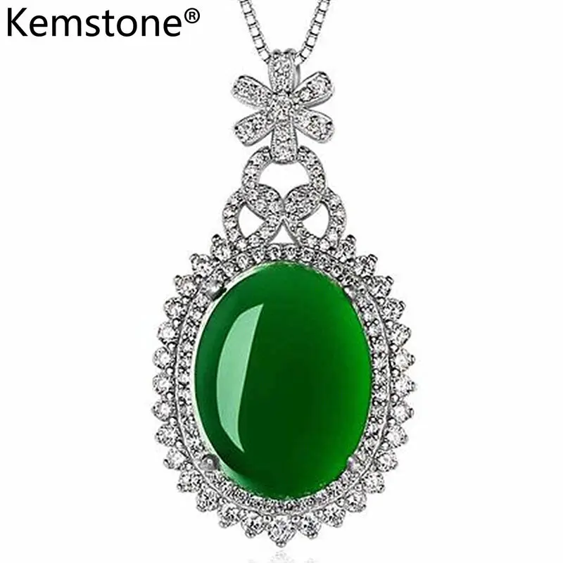 Kemstone Oval Green Imitation Agate Silver Plated Crystal Female Retro Pendant Necklace Jewelry Women Gift
Kemstone Oval Green Imitation Agate Silver Plated Crystal Female Retro Pendant Necklace Jewelry Women Gift