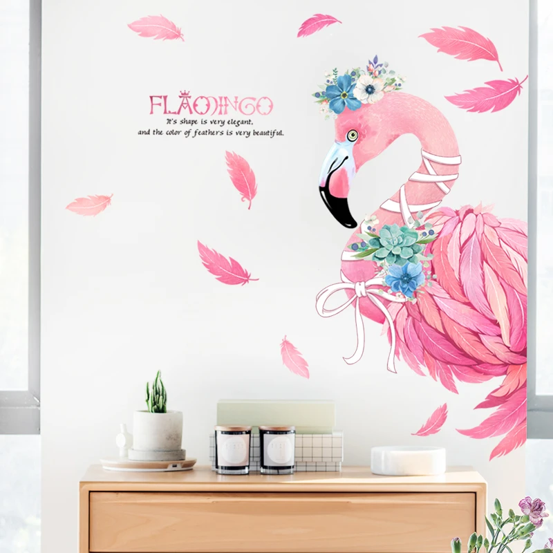 Large Pink Queen Flamingo Princess Wall Stickers Bird Vinyl Decals for Girl's Kids Rooms Bedroom Decoration Room Decor Aesthetic 
Large Pink Queen Flamingo Princess Wall Stickers Bird Vinyl Decals for Girl's Kids Rooms Bedroom Decoration Room Decor Aesthetic