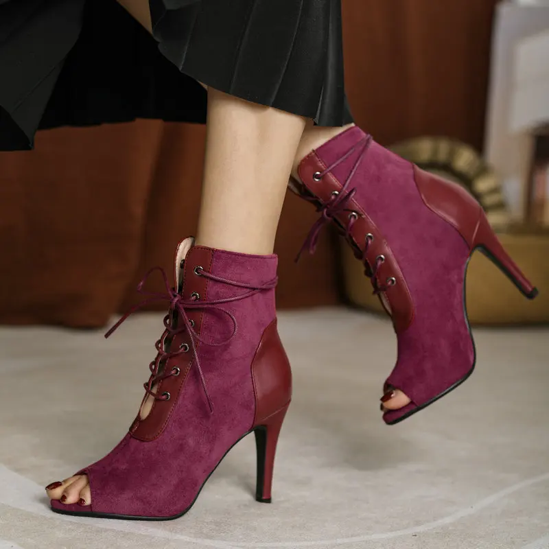 Nice Pop Open-toe High-heel Strappy Sandals Women Faux Suede Summer Ankle Boots Sexy Thin High Heel Lady Shoes Black Beige
Nice Pop Open-toe High-heel Strappy Sandals Women Faux Suede Summer Ankle Boots Sexy Thin High Heel Lady Shoes Black Beige