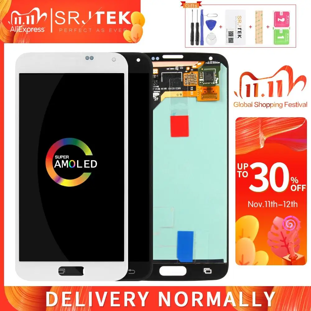 5PCS/LOT AMOLED/OLED/TFT Screen For Samsung Galaxy S5 G900F LCD G900 Display Touch Digitizer Sensor Glass Assembly i9600 G900H
5PCS/LOT AMOLED/OLED/TFT Screen For Samsung Galaxy S5 G900F LCD G900 Display Touch Digitizer Sensor Glass Assembly i9600 G900H