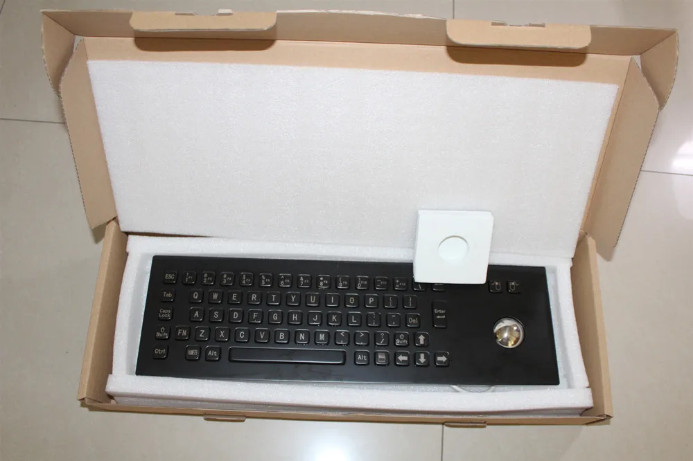 Black Metal PC Terminal keyboard Vandal Proof Rugged Panel Mount Stainless Steel Keyboard For Self Service Kiosk