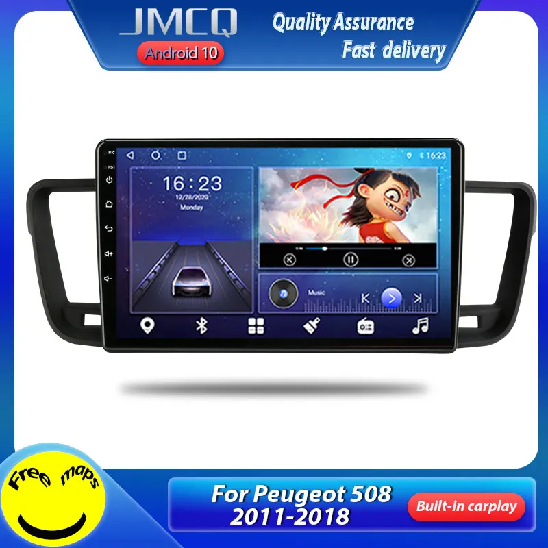 Автомагнитола JMCQ T10 2 din Android 10 мультимедийный видеоплеер для Peugeot 508 2011 2012 2013 2018 carplay