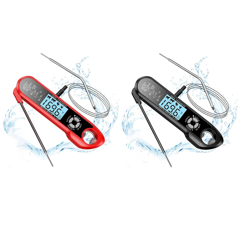 Meat Thermometer Dual Probe Instant Read Food Meat Thermometers for Cooking with Alarm Function and Backlight
Meat Thermometer Dual Probe Instant Read Food Meat Thermometers for Cooking with Alarm Function and Backlight