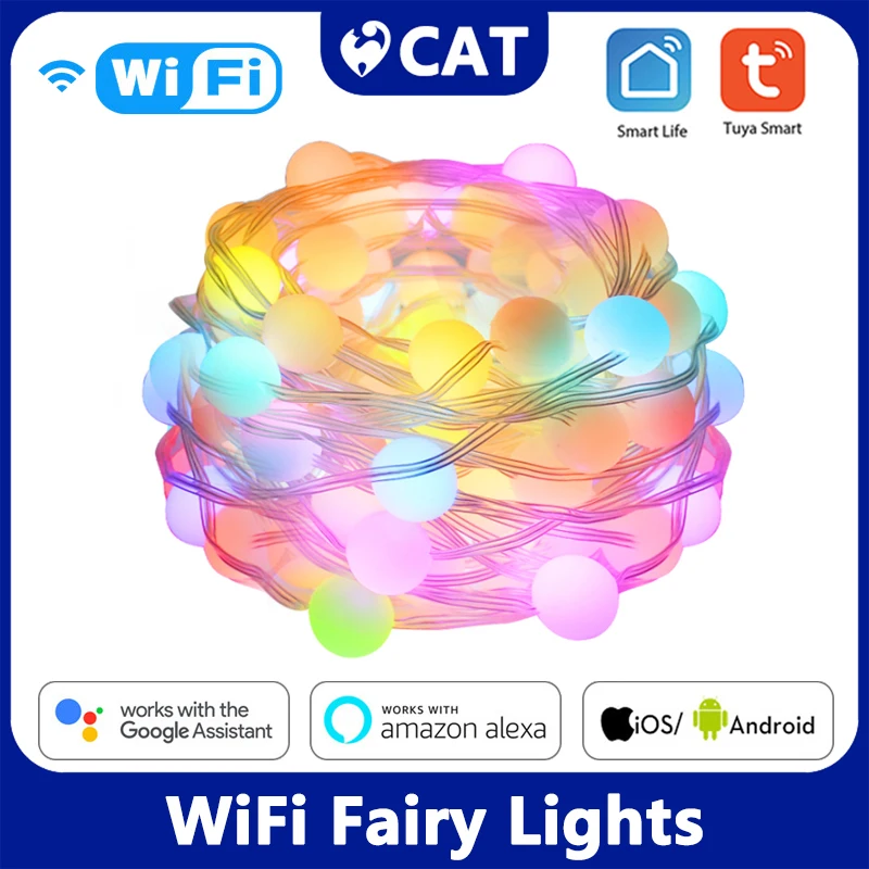 Уличная светодиодная гирлянда с Wi-Fi, RGB LED лента с голосовым управлением для Alexa Google Home
Уличная светодиодная гирлянда с Wi-Fi, RGB LED лента с голосовым управлением для Alexa Google Home