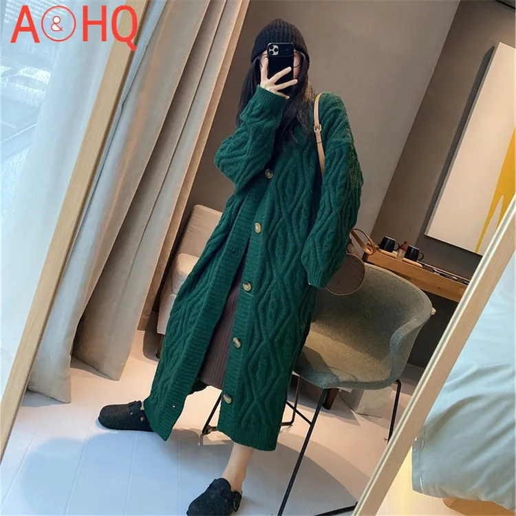 Thick thread twist long sweater women cardigan jacket knitted loose over the knee autumn and winter 2021 new thickening
Thick thread twist long sweater women cardigan jacket knitted loose over the knee autumn and winter 2021 new thickening