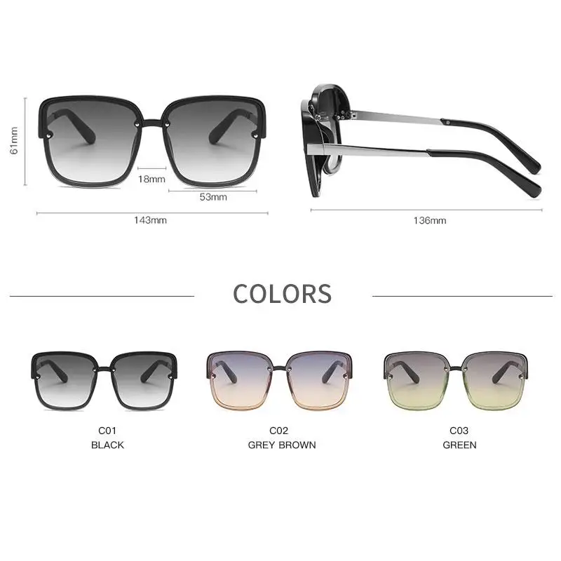 LongKeeper Oversized Square Sunglasses Women Side Shield Gradient Lens Sun Glasses Luxury Brand UV400 Lentes De Sol Mujer
LongKeeper Oversized Square Sunglasses Women Side Shield Gradient Lens Sun Glasses Luxury Brand UV400 Lentes De Sol Mujer