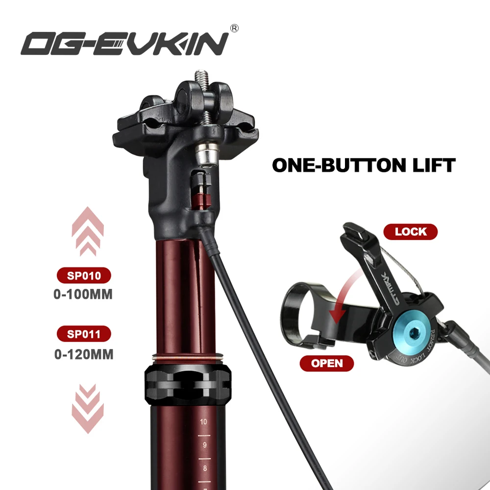 OG-EVKIN SP010/011 MTB Dropper Seatpost 31.6MM 100mm Travel Inside Control Adjustable Seat Tube Control Bicycle Parts Air Seat
OG-EVKIN SP010/011 MTB Dropper Seatpost 31.6MM 100mm Travel Inside Control Adjustable Seat Tube Control Bicycle Parts Air Seat