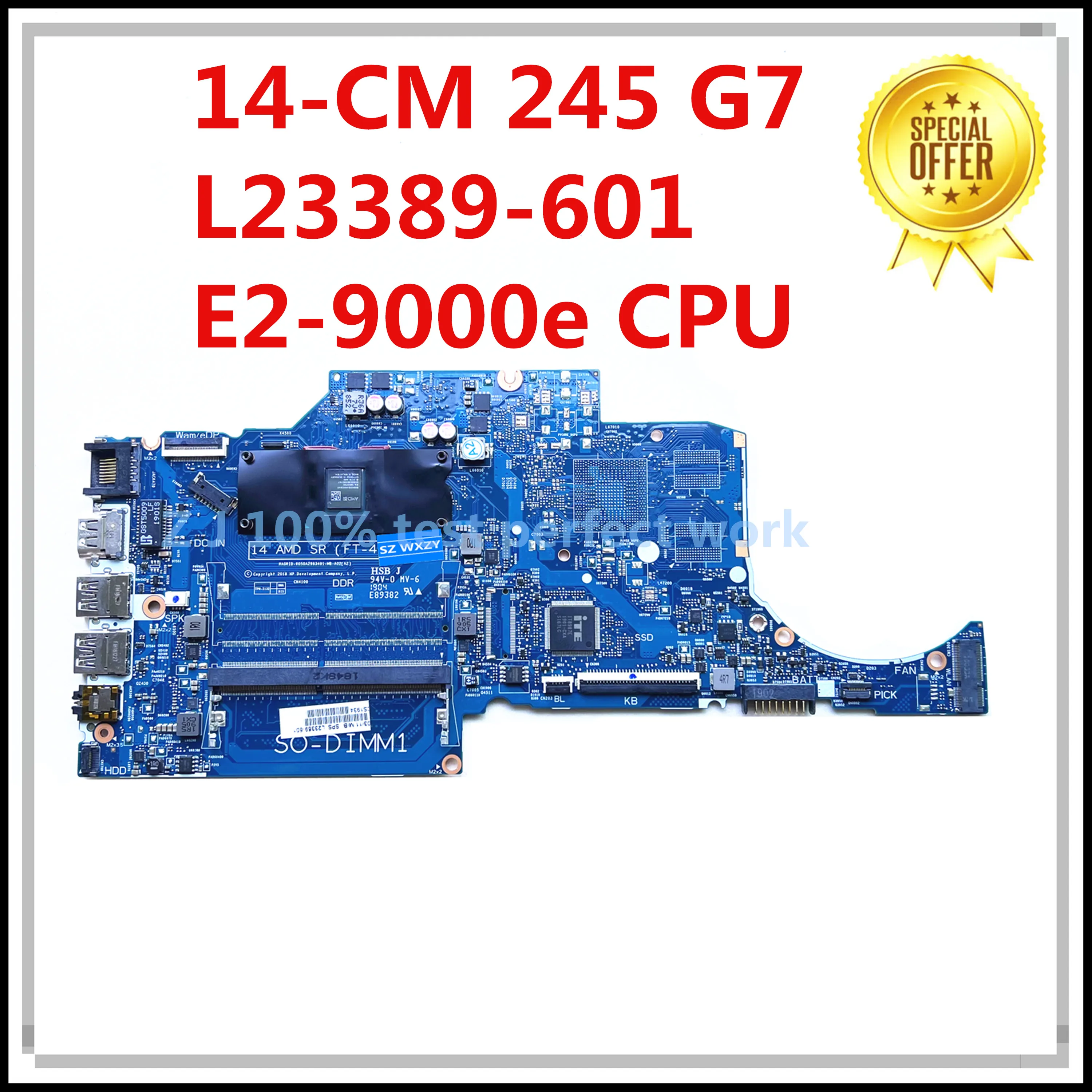 Материнская плата для ноутбука Hp 14 см и 245 G7 стандартная с процессором E2-9000