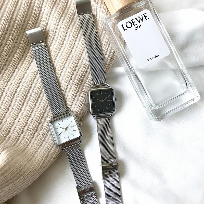 Женские модные квадратные часы минималистичный дизайн Дамские Кварцевые Ulzzang
