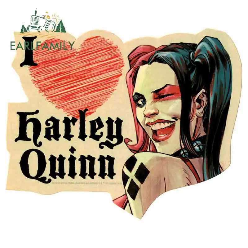 EARLFAMILY 13cm x 10.5cm for I Heart Harley Quinn Car Stickers Vinyl Graffiti Sticker Waterproof Motorcycle Bumper Window Decal |