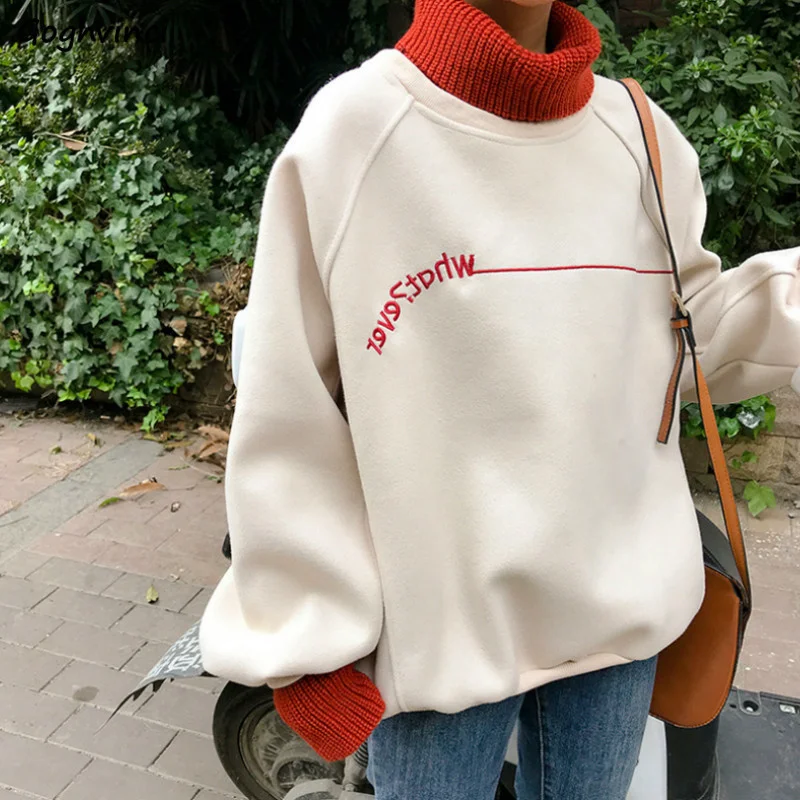All-match Hoodies Women Turtleneck Korean Style Casual Thicker Warm Hoodie Womens Loose Harajuku Tops Soft Letter Pullover
All-match Hoodies Women Turtleneck Korean Style Casual Thicker Warm Hoodie Womens Loose Harajuku Tops Soft Letter Pullover