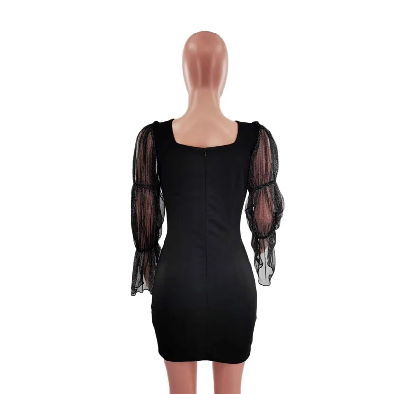 Dresses for Women High Waist Long Puff Sleeve Square Collar Mini Dress Sexy Mesh Bodycon Dress Elegant Wholesale Dropshipping
Dresses for Women High Waist Long Puff Sleeve Square Collar Mini Dress Sexy Mesh Bodycon Dress Elegant Wholesale Dropshipping