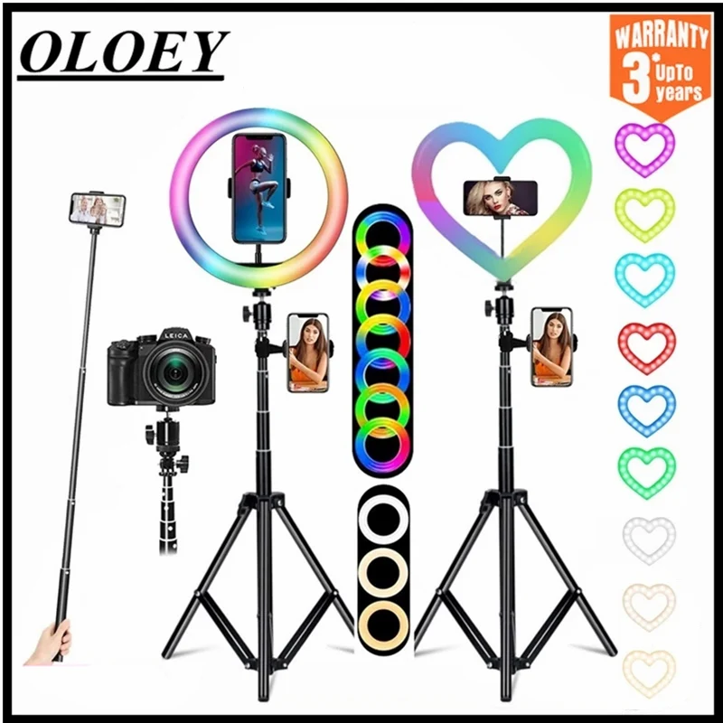 Universal Selfie RGB Led Ring Fill Light Photography Dimmable RGB Lamp With Tripod For Makeup Video Live Aro De Movil Luz Para
Universal Selfie RGB Led Ring Fill Light Photography Dimmable RGB Lamp With Tripod For Makeup Video Live Aro De Movil Luz Para
