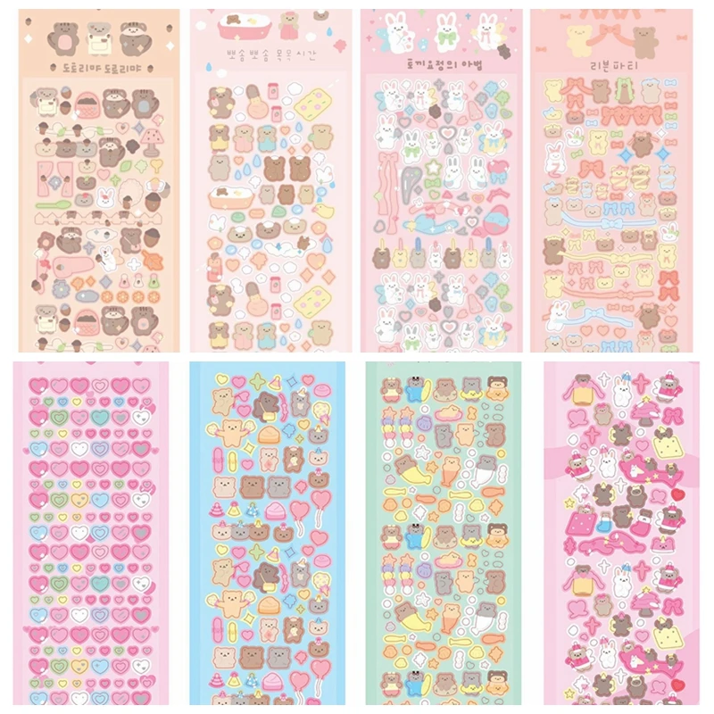 1Pc Korean Hot Cartoon Bunny Bear Laser Sticker Scrapbooking Stick DIY Material Stationary Kawaii Art Decoration Supplies
1Pc Korean Hot Cartoon Bunny Bear Laser Sticker Scrapbooking Stick DIY Material Stationary Kawaii Art Decoration Supplies