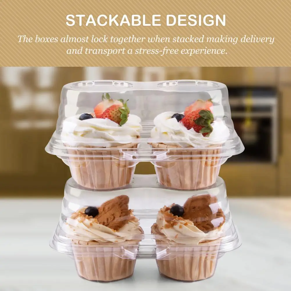 50Pcs Cupcake Organizer Eco-friendly Large Room PET 2 Holes Cake Holder Box for Home
50Pcs Cupcake Organizer Eco-friendly Large Room PET 2 Holes Cake Holder Box for Home