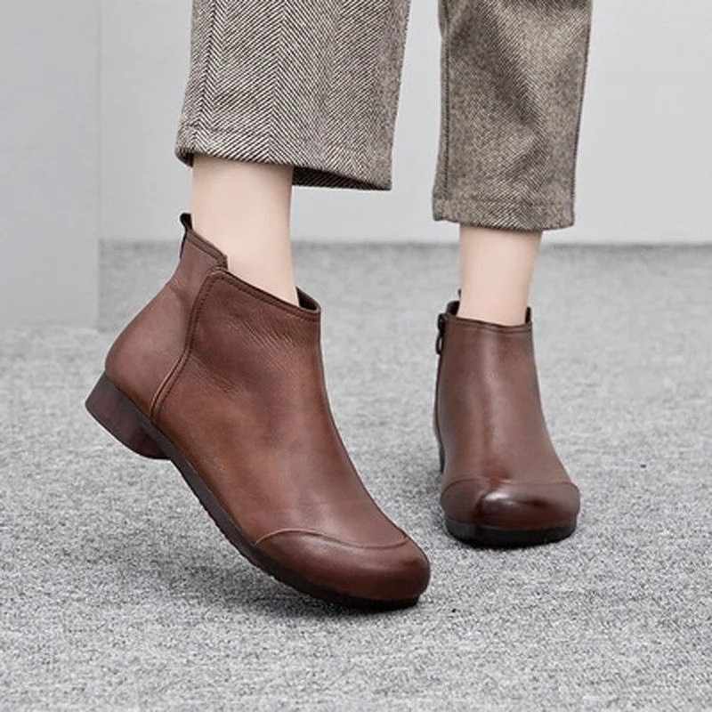 2021 New Comfortable Women's Boots Flat Round Toe Women's Short Boots Leather Zapatos Mujer Autumn Women's Shoes Botas Mujer
2021 New Comfortable Women's Boots Flat Round Toe Women's Short Boots Leather Zapatos Mujer Autumn Women's Shoes Botas Mujer