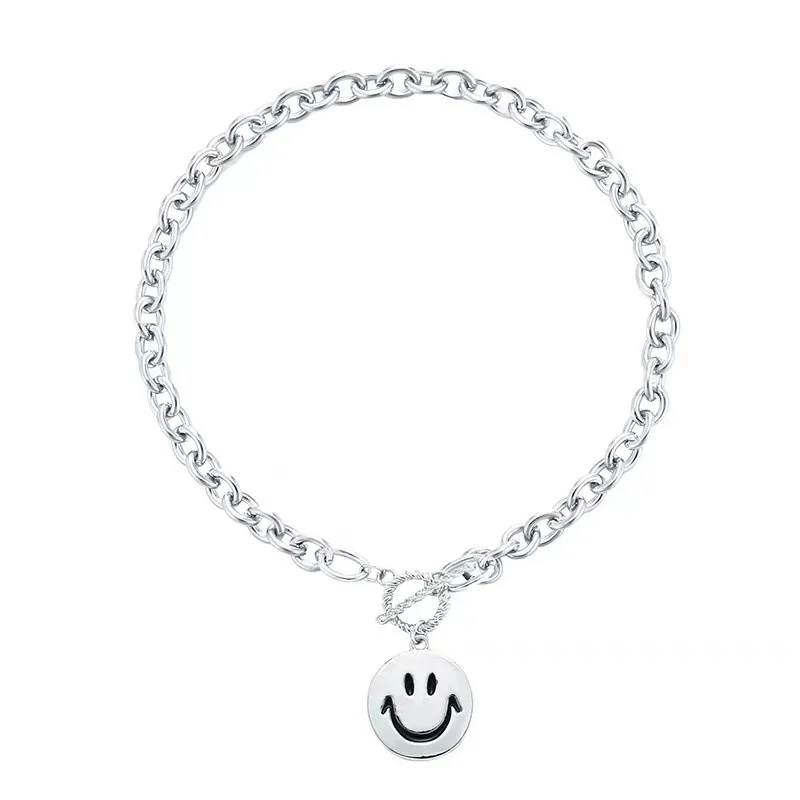 Hip Hop Smiley Pendant Necklace for Women Vintage Stainless steel OT Buckle Lock Necklaces Jewelry Accessories
Hip Hop Smiley Pendant Necklace for Women Vintage Stainless steel OT Buckle Lock Necklaces Jewelry Accessories