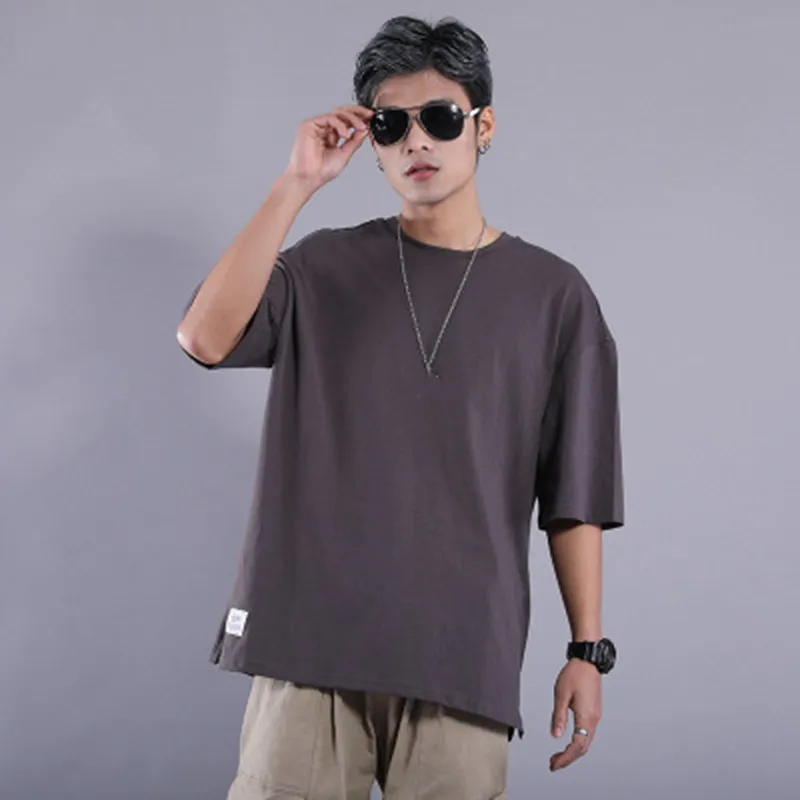 Men's Cotton T-Shirt Summer Half Sleeve Fashion Loose Modern One-Neck Cotton Black White Red Soild Color Men's Top Shirt 
Men's Cotton T-Shirt Summer Half Sleeve Fashion Loose Modern One-Neck Cotton Black White Red Soild Color Men's Top Shirt