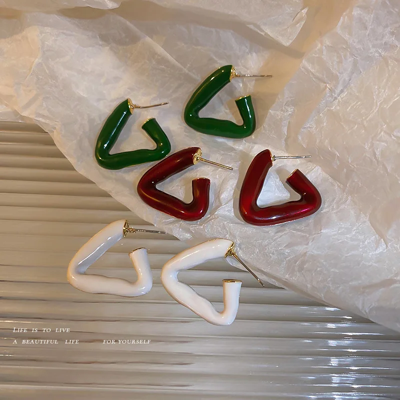 925 Silver Needle Oil Dripping Triangular Earrings Fashion Versatile Minority Retro Korean Simple Design
925 Silver Needle Oil Dripping Triangular Earrings Fashion Versatile Minority Retro Korean Simple Design