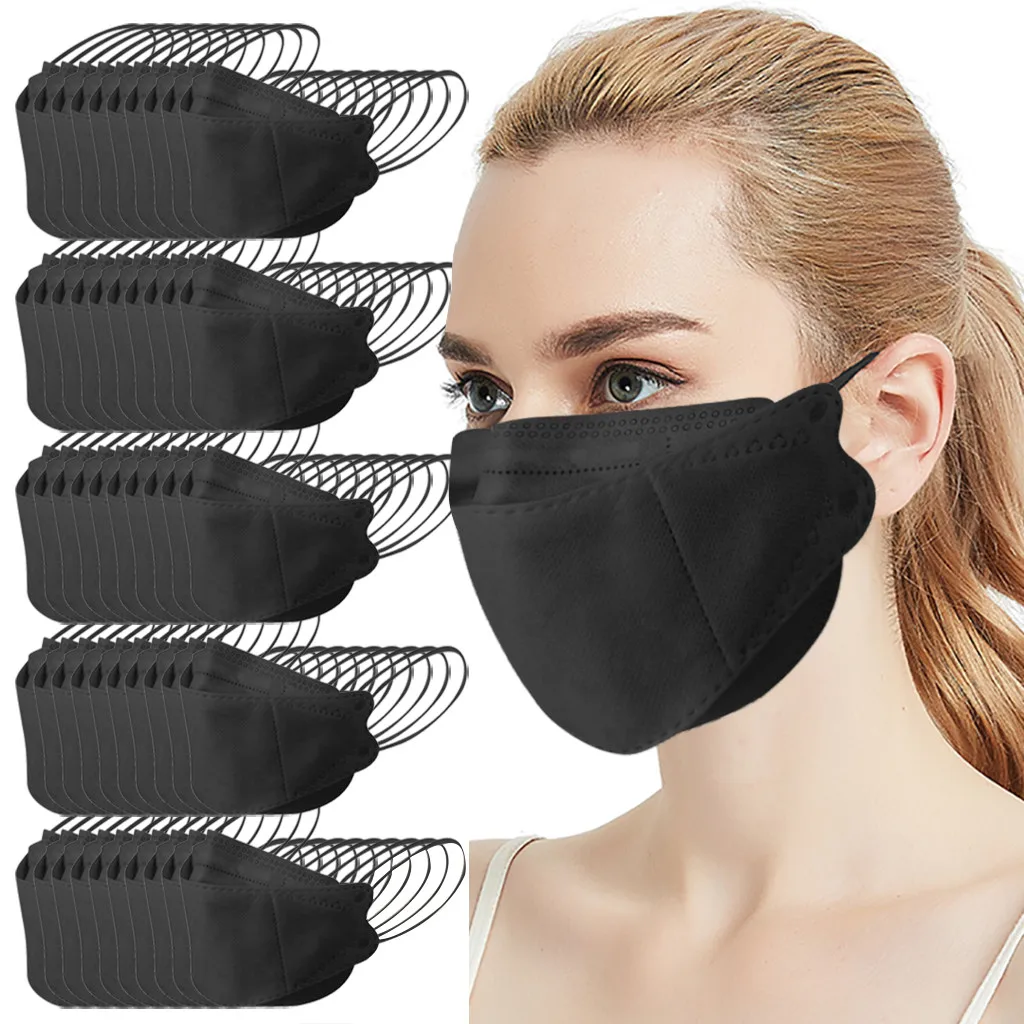 5/10/20/30/40/50/100pc Adult Mask Outdoor Breathable Solid Black Color Soft Non Woven Face Маска Для Взрослых | Аксессуары