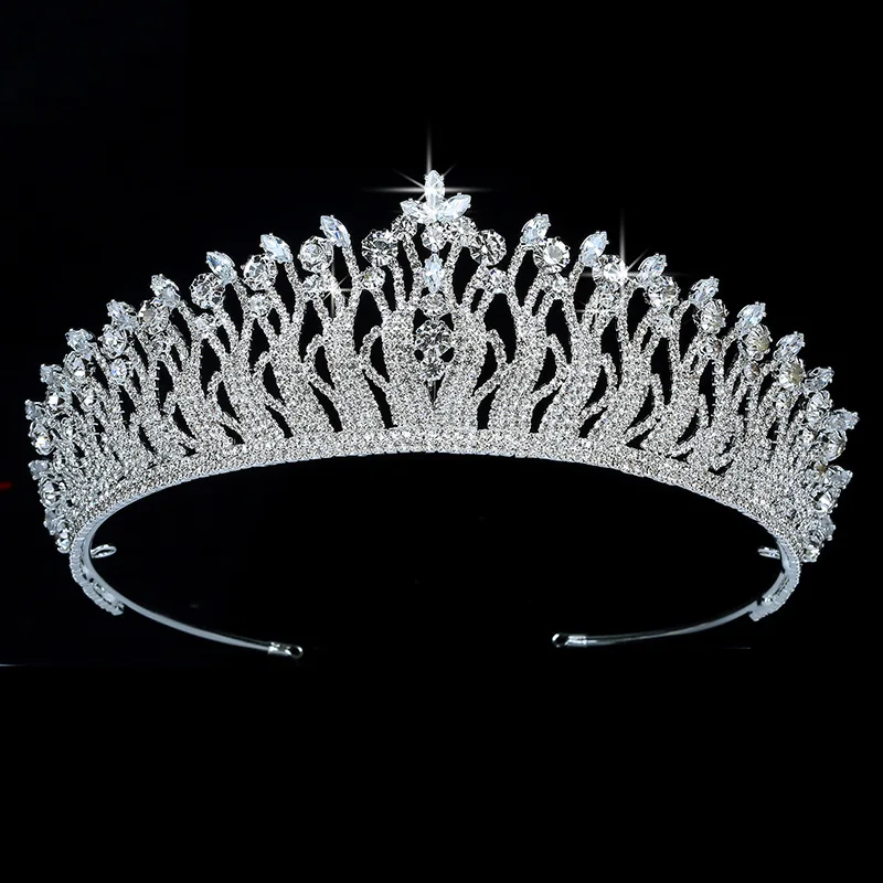 

Tiaras And Crown HADIYANA Vintage Charming Wedding Hair Accessories Women Party Zircon Crown BC5338 Accesorios para el cabello