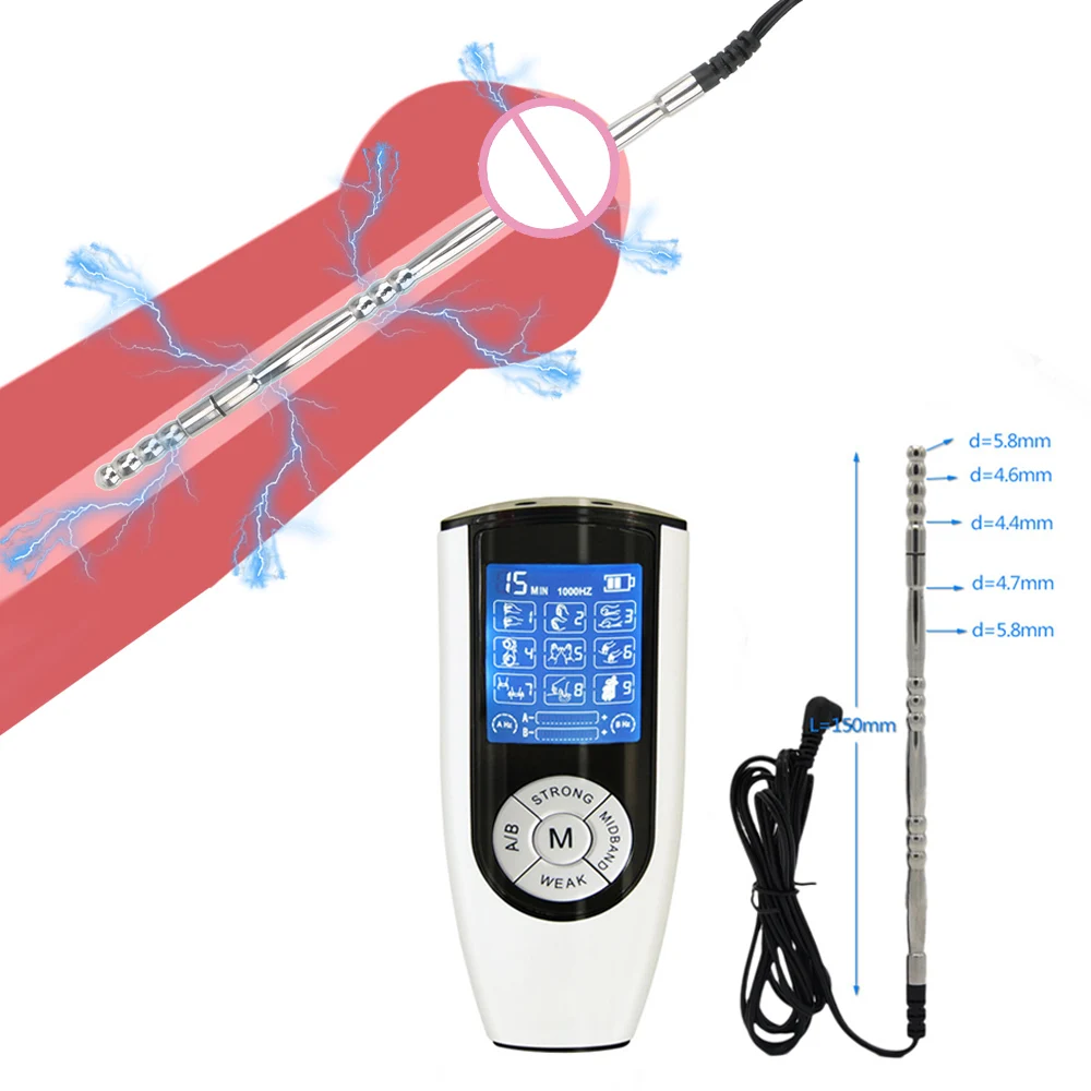 

Male Electric Shock Urethral Catheter Electro Stimulation Chastity Catheter Sounding Dilator Penis Plug Medical Themed Sex Toys