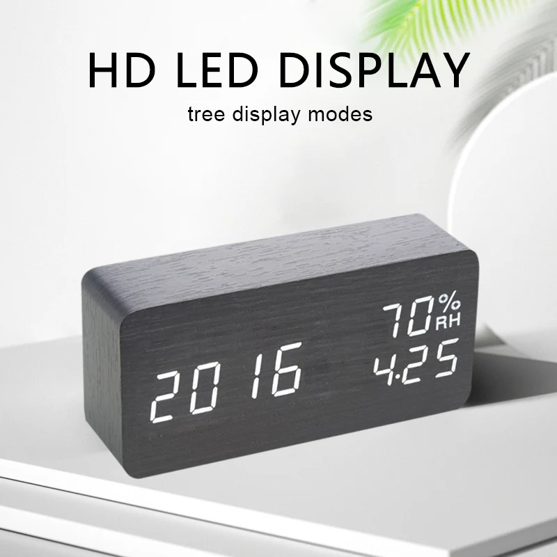 New Desk Clock Digital Alarm Clock Wood Electric Desk Clock with 12/24H LED Time/Date/Temperature Display, Snooze, Sound Control
New Desk Clock Digital Alarm Clock Wood Electric Desk Clock with 12/24H LED Time/Date/Temperature Display, Snooze, Sound Control