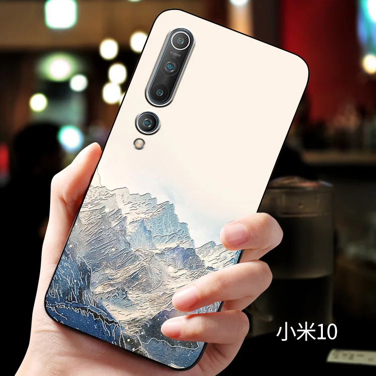 Mi10 тисненый Винтажный чехол в японском стиле для Xiaomi mi 10 pro Snow Mountain|Бамперы| |