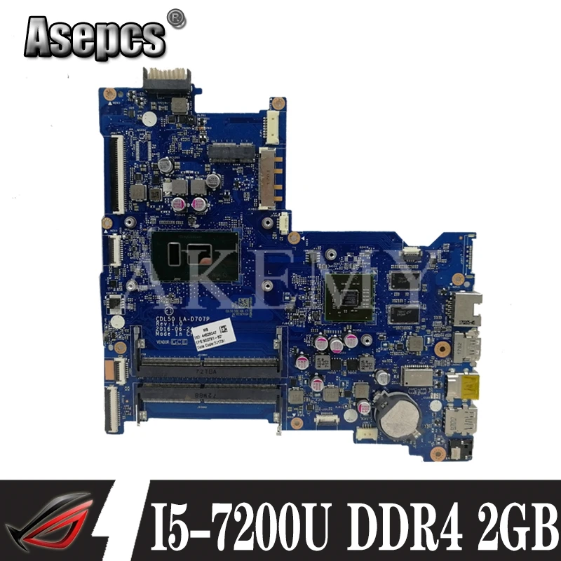 Для For HP Pavilion 15 AY 903791 601 001 с I5 7200U процессором LA D707P DDR4 R5 M330 2 Гб материнская плата для