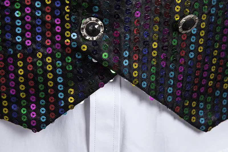 Shiny Colorful Sequins Suit Vest Men 2021 Fashion Slim Fit Double Breasted Vest Waistcoat Men Party Wedding Tuxedo Vests Male
Shiny Colorful Sequins Suit Vest Men 2021 Fashion Slim Fit Double Breasted Vest Waistcoat Men Party Wedding Tuxedo Vests Male