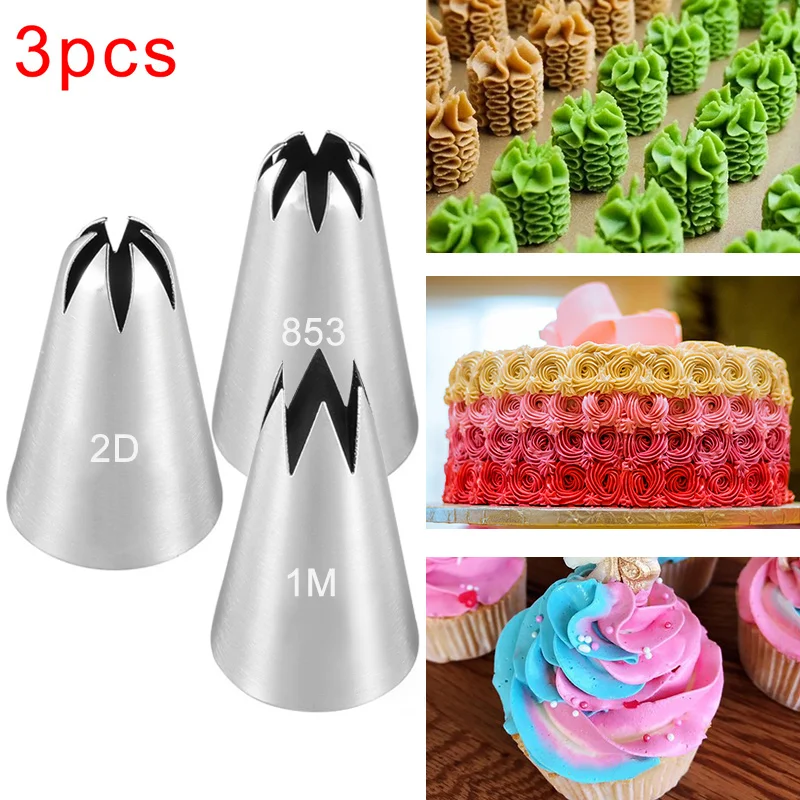 1/3PCS Cake Decorating Tips Set Cream Icing Piping Fondant Rose Nozzle Pastry Tools Fondant Decorating Tools 
1/3PCS Cake Decorating Tips Set Cream Icing Piping Fondant Rose Nozzle Pastry Tools Fondant Decorating Tools