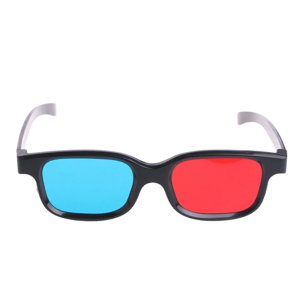 

100 шт. универсальные 3D-очки в черной оправе, красные и синие очки Cyan Anaglyph 0,2 мм, очки для фильмов, DVD, кинотеатра, объемные AUD