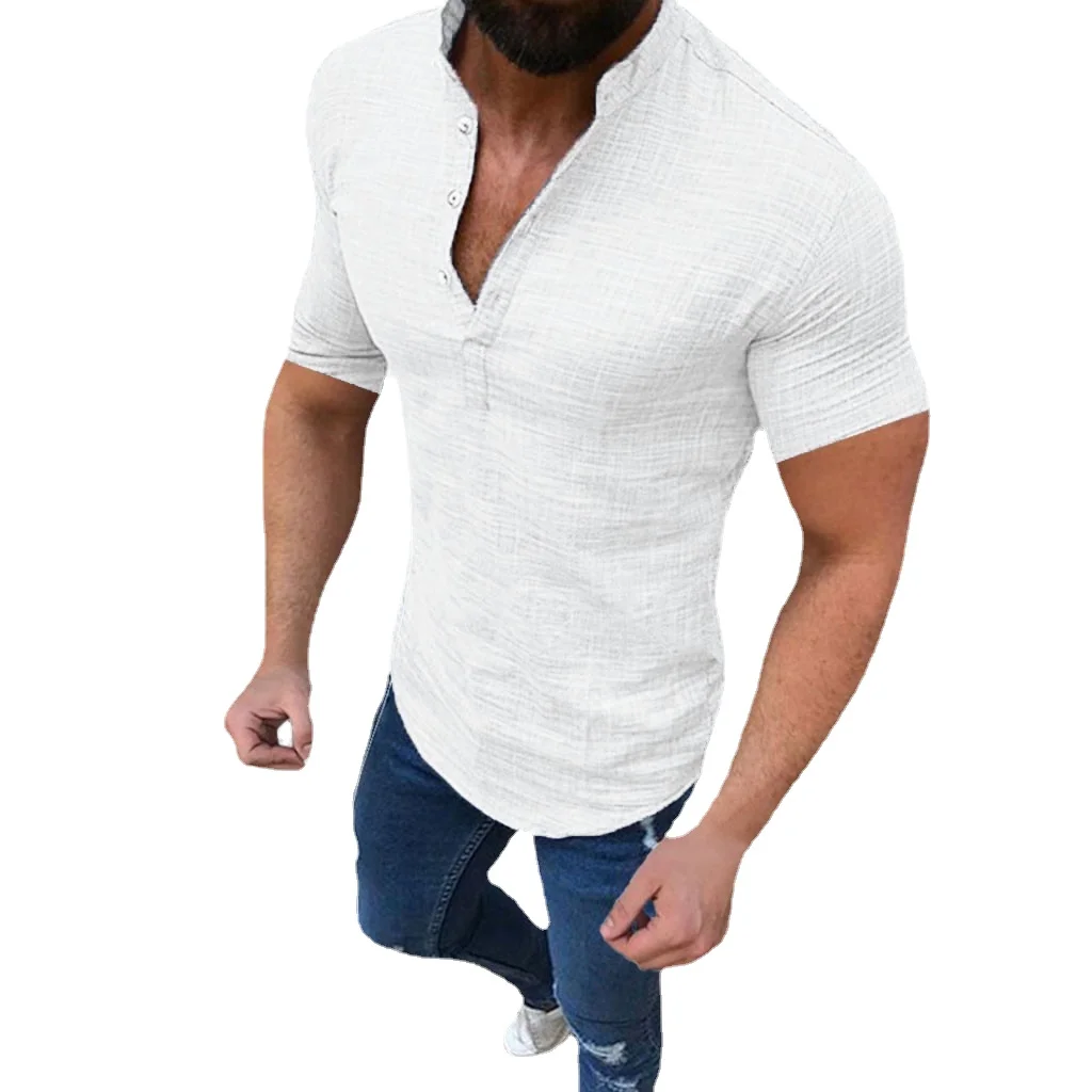 Men's Casual T-shirt Cotton Linen Loose Tops Short Sleeve Tee V Neck High Quality Shirts Summer Ovesized Men Clothing T-shirt
Men's Casual T-shirt Cotton Linen Loose Tops Short Sleeve Tee V Neck High Quality Shirts Summer Ovesized Men Clothing T-shirt