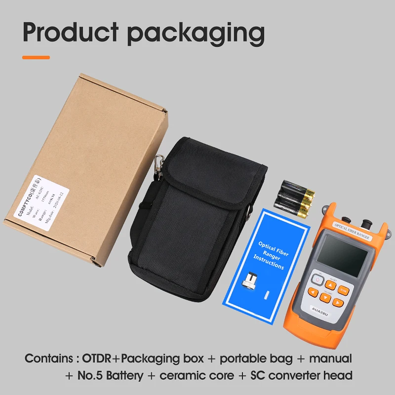 COMPTYCO Mini 60KM Fiber Optic OTDR Optical Fiber Reflectometer Built in VFL with FC SC Touch
COMPTYCO Mini 60KM Fiber Optic OTDR Optical Fiber Reflectometer Built in VFL with FC SC Touch