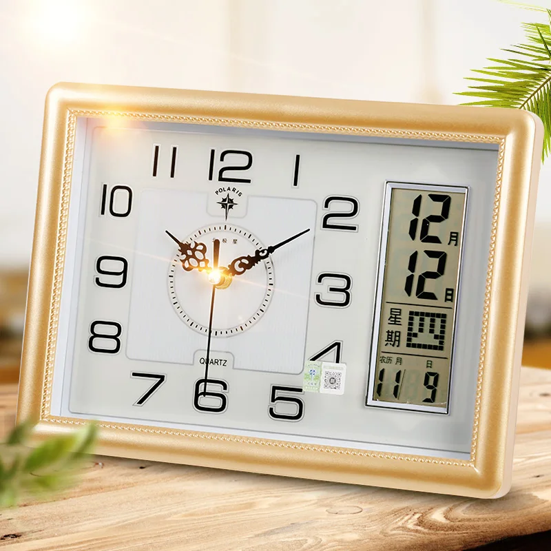 Фото Большие настенные часы винтажные светодиодный с календарем электронные для(Aliexpress на русском)
