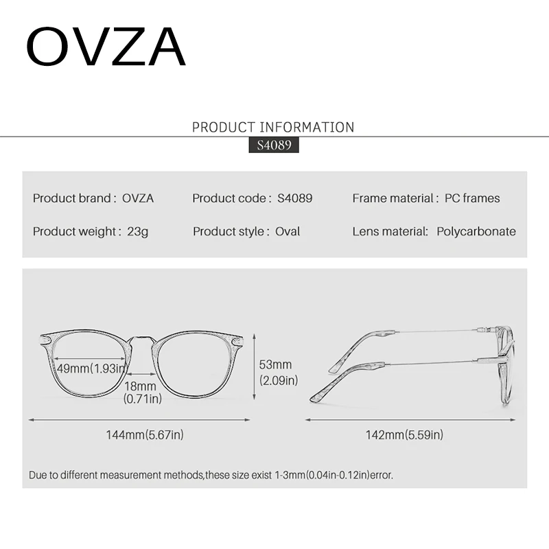 OVZA Ретро оправа для очков овальные женские очки с прозрачными очками мужские