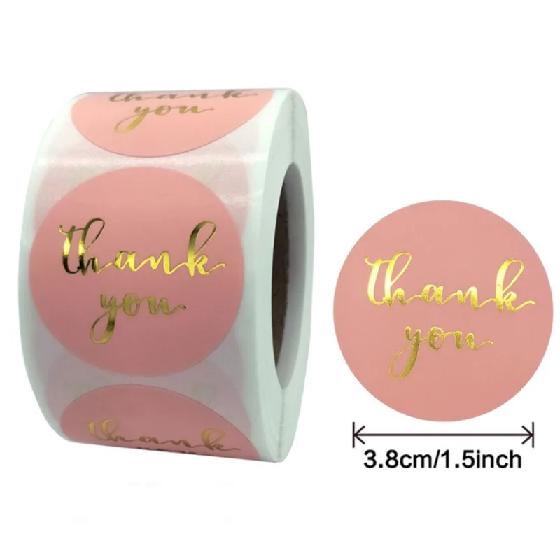 500PCS/Roll Gold Thank You Pink Stickers Handmade Round Sticker Cute Stationery Gifts Baking Seal Labels Thank You Sticker 38mm
500PCS/Roll Gold Thank You Pink Stickers Handmade Round Sticker Cute Stationery Gifts Baking Seal Labels Thank You Sticker 38mm