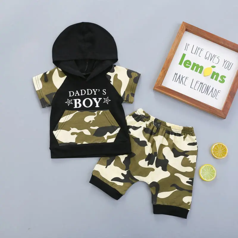Newborn Baby Kids Boy Camouflage Short Sleeve Hoodie Tops+Shorts Pants Clothes Outfits
Newborn Baby Kids Boy Camouflage Short Sleeve Hoodie Tops+Shorts Pants Clothes Outfits