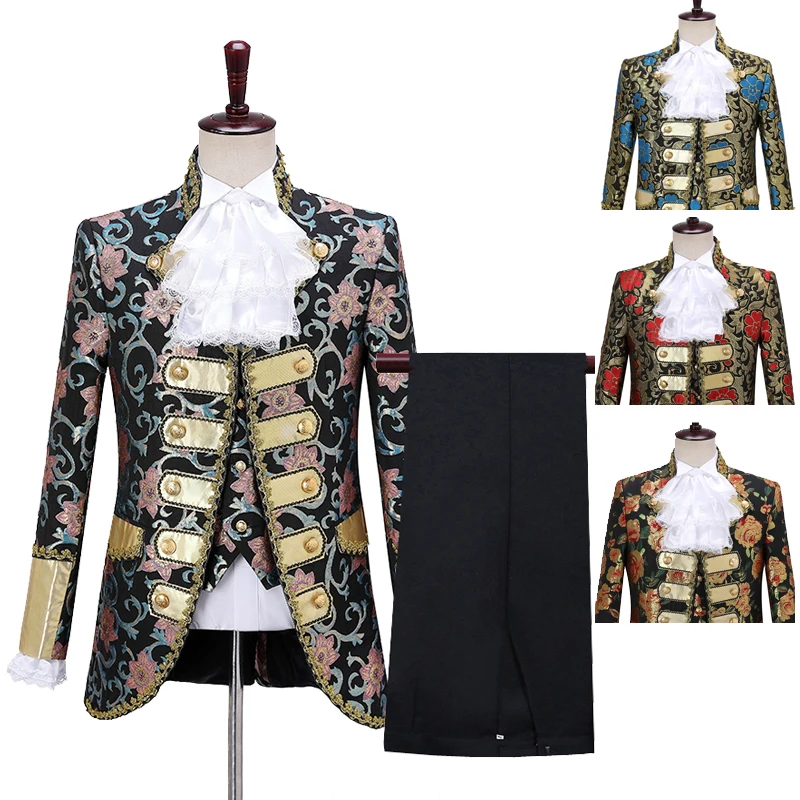 Men Fashion Five-piece Set Gothic Style Palace Suits Wedding Groom Floral Pattern Suit Stage Singers Party Prom Costume DT1811
Men Fashion Five-piece Set Gothic Style Palace Suits Wedding Groom Floral Pattern Suit Stage Singers Party Prom Costume DT1811