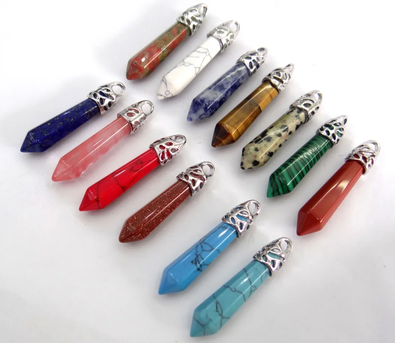 Natural Stone Quartz Crystal Lapis Opal Tiger Eye Aventurine Mix Pillar Chakra Pendants Jewelry Making Necklace Accessories 20PC
Natural Stone Quartz Crystal Lapis Opal Tiger Eye Aventurine Mix Pillar Chakra Pendants Jewelry Making Necklace Accessories 20PC