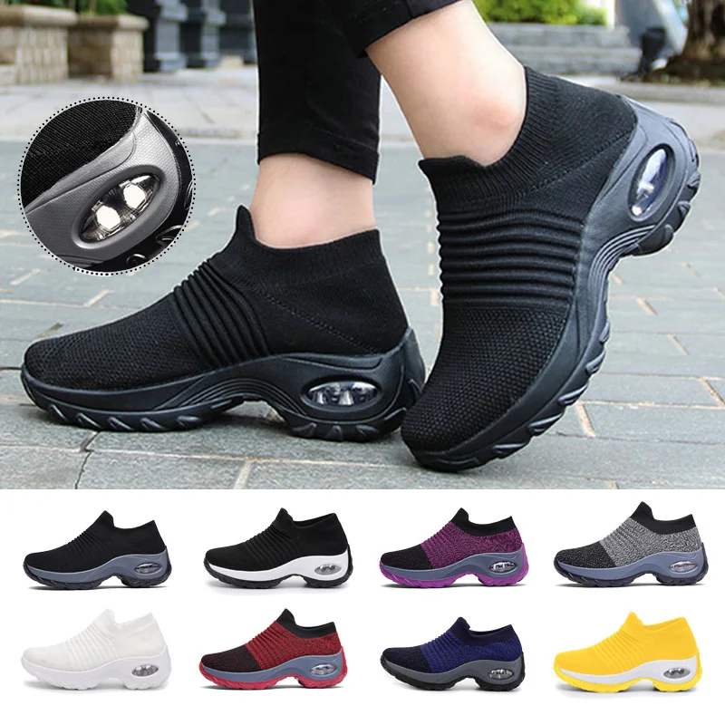 Zapatillas de tenis transpirables para mujer, aumento de altura de 5CM, cojín de aire, calcetines para caminar, plataformas de
Zapatillas de tenis transpirables para mujer, aumento de altura de 5CM, cojín de aire, calcetines para caminar, plataformas de