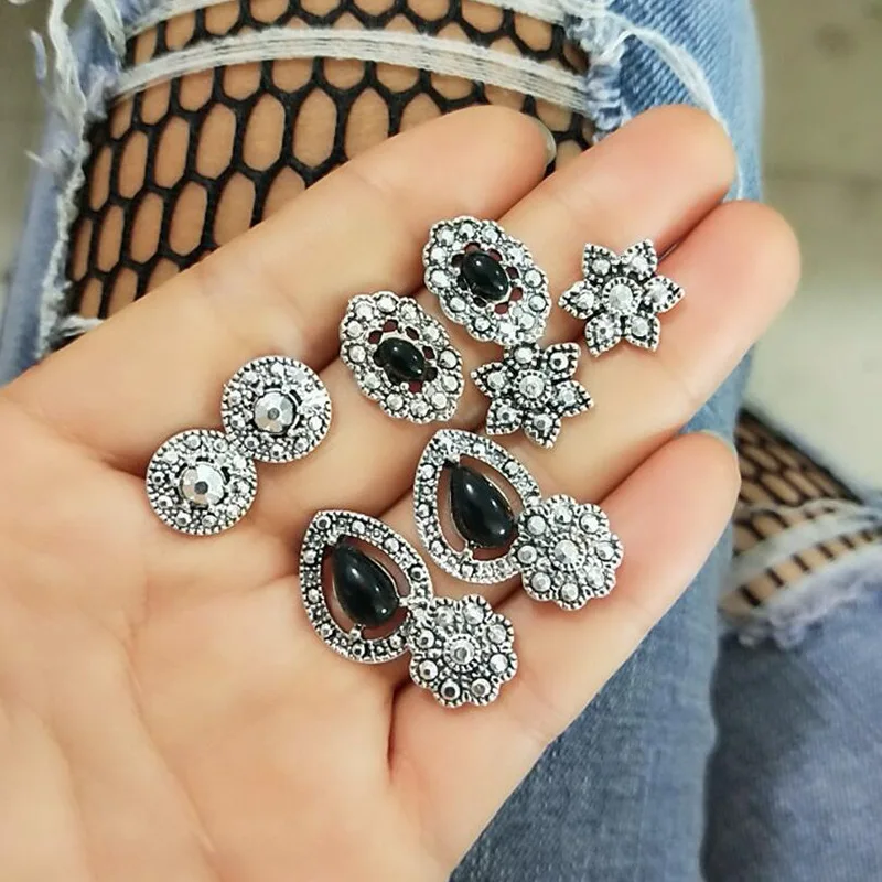 5pcs/set Earrings Set For Women Vintage Bohemian Black Stone Snowflake Water Drop Flower Stud Earring Fashion Jewelry Gifts 2021
5pcs/set Earrings Set For Women Vintage Bohemian Black Stone Snowflake Water Drop Flower Stud Earring Fashion Jewelry Gifts 2021