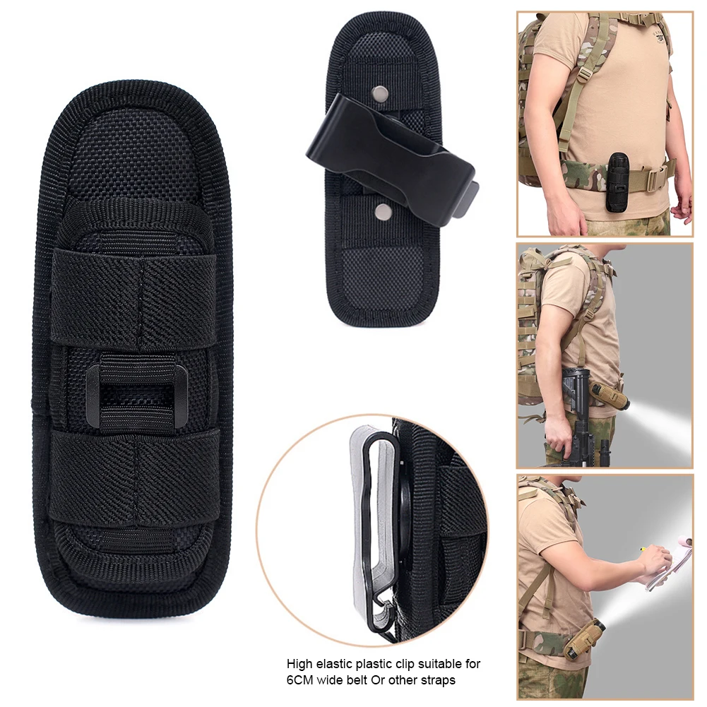 Outdoor Tactical Flashlight Pouch Holster 360 Degree Rotatable Clip Torch Cover for Belt Flashlight Holder Hunting Accessories
Outdoor Tactical Flashlight Pouch Holster 360 Degree Rotatable Clip Torch Cover for Belt Flashlight Holder Hunting Accessories