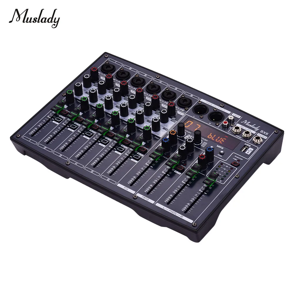 Микшерная консоль Muslady BX6 Compact, 6 каналов, 16 эффектов DSP, встроенный источник фантомного питания 48 В, поддержка подключения BT
Микшерная консоль Muslady BX6 Compact, 6 каналов, 16 эффектов DSP, встроенный источник фантомного питания 48 В, поддержка подключения BT