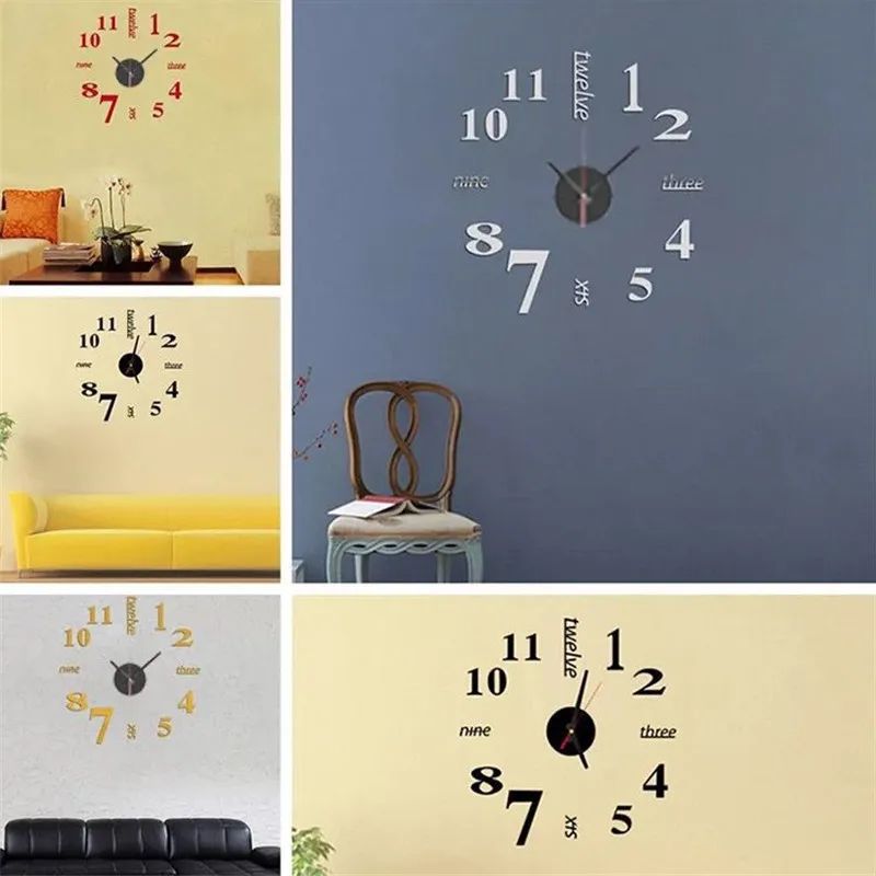 Creative 3D Wall Mute Clock Acrylic mirrors stickers wall decor Removable clock living room wall art decal DIY home decorations
Creative 3D Wall Mute Clock Acrylic mirrors stickers wall decor Removable clock living room wall art decal DIY home decorations