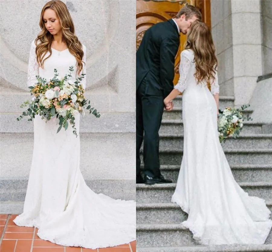Vintage Modest Wedding Dresses With Sleeves vestido de noiva Bohemian Lace Mermaid Bridal Gowns 2019 Country cheap Wedding Dress
Vintage Modest Wedding Dresses With Sleeves vestido de noiva Bohemian Lace Mermaid Bridal Gowns 2019 Country cheap Wedding Dress