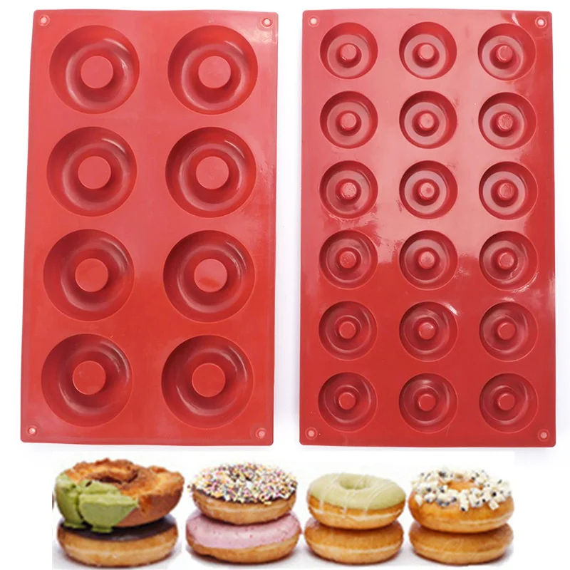 

8/18-Cavity Silicone Fondant Cake Chocolate Mold Baking Pan DIY Donut Shape Muffin Cookie Moulds Pastry Decorating Tools