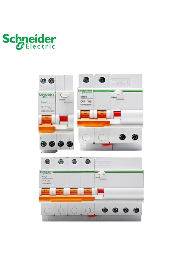 

Schneider electric Residual current protection circuit breaker EA9R 1P+N 2P 3P 4P 6A 10A 16A 20A 25A 32A 40A 50A 63A type C